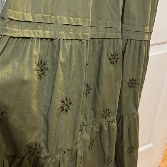 Olive Green Embroidered Maxi Dress - Picture 5 of 5